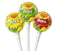 Chupa Chups Sour Lollipop Bulk Bag, 3 Flavours Of Party Sweets With Natural Colourings, Suitable for Vegetarians - 120 Lollies
