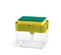 Perfetto DOSER for Detergent Dishes, Sponge Polyurethane, Abrasive Polyester, Lid, Transparent Container polystyrene, Spring Iron, Cannula: 100% Polypropylene