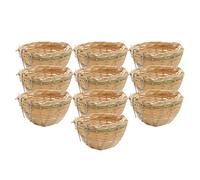 perfk 10 Pcs Canary Nest Breeding Cage With Hanging Hook Pet Bird Rest Cave Handmade