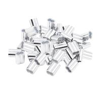 perfk 100 Pieces Wire Rope Aluminum Sleeves Aluminum Crimping Loop Sleeve Professional Portable Fittings Double Barrel Ferrule, M3