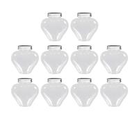 perfk 10Pcs Empty Juice Bottles Valentines Drink Bottle Water Bottles Heart Shaped Beverage Container for Milk Tea Coffee Juicing, airtight lid
