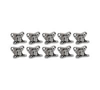 perfk 10Pcs Removable Corner Brace, Butterfly Corner Code, Right Angle Support Shelf Bracket for Furniture Leg, Brace, Bed, Frame, Silver