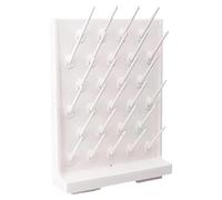 perfk 27 Pegs Glassware Bottle Drying Rack 4.7x15.7x21.6 Inch Test Tube Draining Rack, White