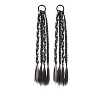 perfk 2Pcs Braids Extensions Braided Hairpieces Soft Versatile Braid Hair Extensions DIY for Traveling Stage Performance Holiday, grey
