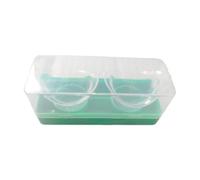 perfk 2Pcs Eye Wash Cups, 8ml with Clear Storage Container, Soft Measuring Cup Eye Cleaning Cup for Remove Dust Cleaning, Green Color Box