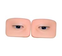 perfk 2Pcs Eyelash Extension Practice Models 3D Silicone Eye Models Soft Reusable Portable Realistic Practice Tool Lash Mannequin