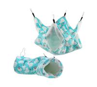 perfk 2Pcs Ferret Rat Cage Accessories Toy Hammock, Small Animals Bed, Hanging Cage Guinea Hammock, Guinea Pig Tunnel Hideout, Green
