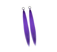 perfk 2Pcs Ponytail Hair Extension with Elastic Rope Soft Smooth Long Straight Ponytail Hairpiece for Women Girl, Purple