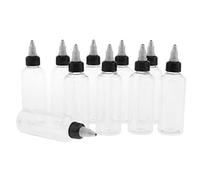 perfk 40 Pcs 100ml Empty Plastic Bottle with Twist Top Cap Tip, Clear, 10Pcs 100ml