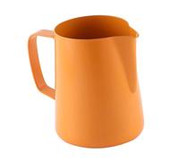 perfk 400ml Milk Frothing Jug 304 Stainless Steel Milk Cup Jug and Latte Decorating Art for Cappuccino Espresso Making, Orange