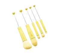 perfk 5pcs Pearl Eyeshadow Brushes Soft Synthetic Fiber Portable Comfortable Professional Makeup Brushes for Best Friend