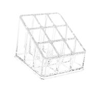 perfk 9 Grids Lipstick Holder Storage Stand Lip Gloss Holder Organizer Cosmetic Box Display Stand Clear for Bottles Lipstick Tubes Lip Gloss, A