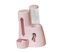 perfk Automatic Hamster Feeder Auto Dispenser Hamster Water Bottle Versatile Clear Feeding Bowl for Gerbils Small Animals Mice, pink, 125ml