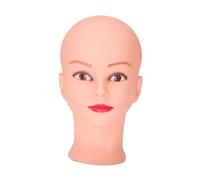 perfk Bald Mannequin Head Wig Display Head Lightweight Sturdy Cosmetology Training Head Professional Wig Holder Manikin Head, with makeup