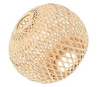 perfk Bamboo Woven Lampshade Handwoven Ceiling Pendant Light Shade Lamp Shade Chandelier Cover for Bedroom Teahouse Kitchen Island Restaurant Cafe, 21x20cm