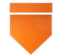 perfk Baseball Field Equipment Rubber Base Set With Home Plate Pitcher Plate Base Markers Throw Down Bases Rubber Construction Suitable for Practice School Teams Backyard Play, Orange