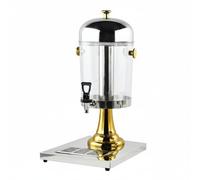 perfk Beverage Dispenser Juice Server Cold Drink Container Stainless Steel Body Transparent Chamber Suitable for Buffets Gatherings Food Service Hotels, Gold, Gold Plated