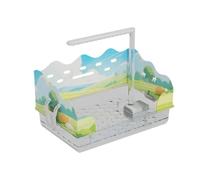 perfk Bird Bath Box Birds Supplies Electric Bird Shower Parrot Bathtub for Water Bowl Cockatiel, B