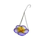 perfk Bird Bath, Feeding Bowl, Feeding Tray And Chain, Decorative Bird Bath for Hanging with Metal Hook for Outdoor, Garden, Parrots, Purple Yellow