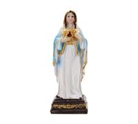 perfk Blessed Mother Mary Figurine Mary Statue Small Tabletop Ornament Nordic Gift for Mom Hand Painted Elegant Sculpture