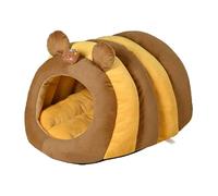perfk Cat Nest Pet House Little Bear Shape Winter Shelter Pet Sleeping Cave Warm Bed Teddy Kennel for Kitten, M