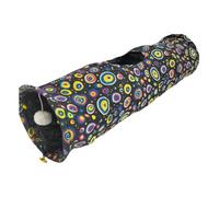 perfk Cat Tunnel Nest Rug Hideaway Hiding Scratch Resistant Play Mat Interactive Toy for Puppy Exercise Pet Small Animals, Black