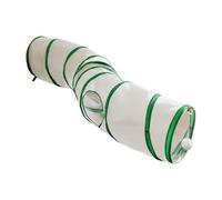 perfk Cat Tunnel Pet Play Tunnel Foldable Interactive Toy Play Tent for Kitten Puppy, S Shaped Green