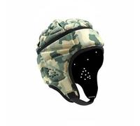 perfk Children Headgear Padded Helmet Adjustable Lace Closure Impact Absorption Ventilated Comfort Suitable for Rugby Soccer Football Active Play, Camo Green