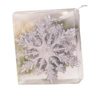 perfk Christmas Glittering Snowflake Ornaments 6 x 4.7x4.1inch Snowflake Pendants with Rope, Silver Gray