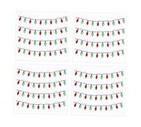 perfk Christmas Light Embellishment Stickers Holiday Decoration Clings Decor for Door Scrapbooks, 4 Pieces