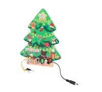 perfk Christmas Tree Busy Board with Light Montessori Toy Early Educational for 1 2 3 4 Year