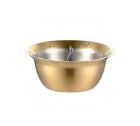 perfk Compartment Cookware Split Pot Stainless Steel with Central Divider Hot Pot for Two Wide-Rimmed Structure for Stirring Suitable for Group Dining Restaurant Catering, Gold Mandarin Duck, 26cm