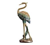 perfk Crane Ornament Resin Figurine Bird Figurines Traditional Chinese Art Piece Stork Figurine for Dining Room Desk Yoga Home, 14x8x37cm