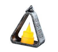 perfk Creative Bedside Lamp Desktop Atmosphere Light Triangle Desk Lamp Ornament for Reading, antique silver