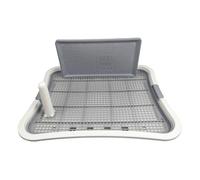 perfk Dog Toilet Dog Training Toilet with Column Litter Box Indoor Dogs Potty Tray, White