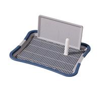 perfk Dog Toilet Puppy Waste Pan with Protection Wall Pet Puppy Training Potty Dog Potty Pad, Large Dark Blue