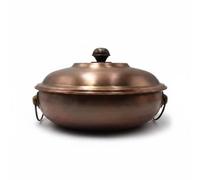 perfk Electric Cooking Vessel Pot Separated Broth Pot Electric Countertop Cooker with Quick Temperature and Reinforced Copper, 32 5-7 People, Clear Soup Pot, Thickened Pure Copper