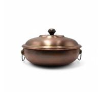 perfk Electric Cooking Vessel Pot Separated Broth Pot Electric Countertop Cooker with Quick Temperature and Reinforced Copper, 30 3-5 People, Clear Soup Pot, Thickened Pure Copper