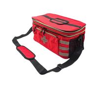 perfk Empty First Aid Bag Carry Case with Handles Pouch Adjustable Strap Emergency Kits Organizer Storage Bag for Car Home Camping