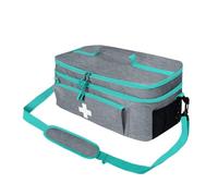 perfk Empty First Aid Bag Drug Carry Case Compact Mini Medicine Storage Bag Home Medical Kits, grey