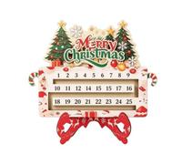 perfk Festive Calendar Advent Tabletop Wood Material Day Slider Suitable for Mantels Desks Dining Tables Shelves, Christmas Tree Design