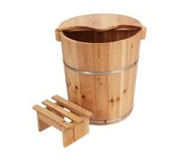 perfk Footbath with Wooden Cover, Practical, Stable, Deep Feet, Bathtub, Foot Basin for SPA, Dorm, Sauna, Bathroom, Household