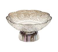 perfk Fruit Bowl Pedestal Bowl Footed Creative for Kitchen Counter Decorative Vegetable, Whiite and Silver