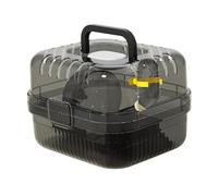 perfk Hamster Cage Hamster Carry Case Small Animal Cage Habitat for Bunny Sugar Glider Mice, black