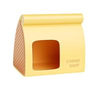 perfk Hamster Hideout Ceramic Hamster House Hideaway House Small Animal Cave for Chinchilla, 14cmx9cmx13.2cm