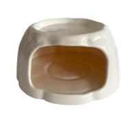 perfk Hamster House in The Shape of Pudding, Cute Feeding Bowl for Hamsters, Rats, Squirrels And Chipmunks - Indoor Accessories, Light Orange