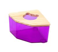 perfk Hamster Sand Bath Box,Acrylic,Small Animal Shower Hideout,Sand Bath Container for Chinchilla,Hamster, Little Animal Mice, Violet