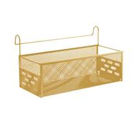 perfk Hanging Storage Basket on The Bed, Practical Space-saving Iron Stand, Nightstand Shelf for Home, Apartment, Dorm, Office, Yellow