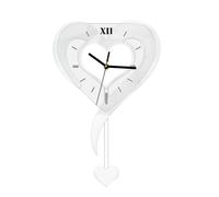 perfk Heart Shape Wall Clock Wall Hanging Clock Stylish Sturdy Modern Versatile Silent Movement Acrylic for Home Gift Kitchen, Silver