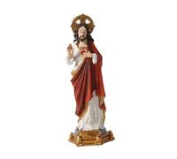 perfk Holy Jesus Statue Catholic Sculpture Elegant Resin Craft Decorative Figurine Jesus Statue for Desktop